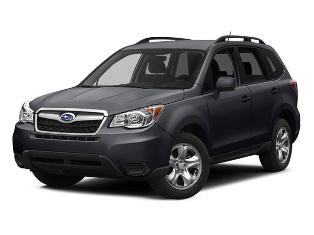 2014 Subaru Forester 2.5i in Dark Gray Metallic — front three-quarter view