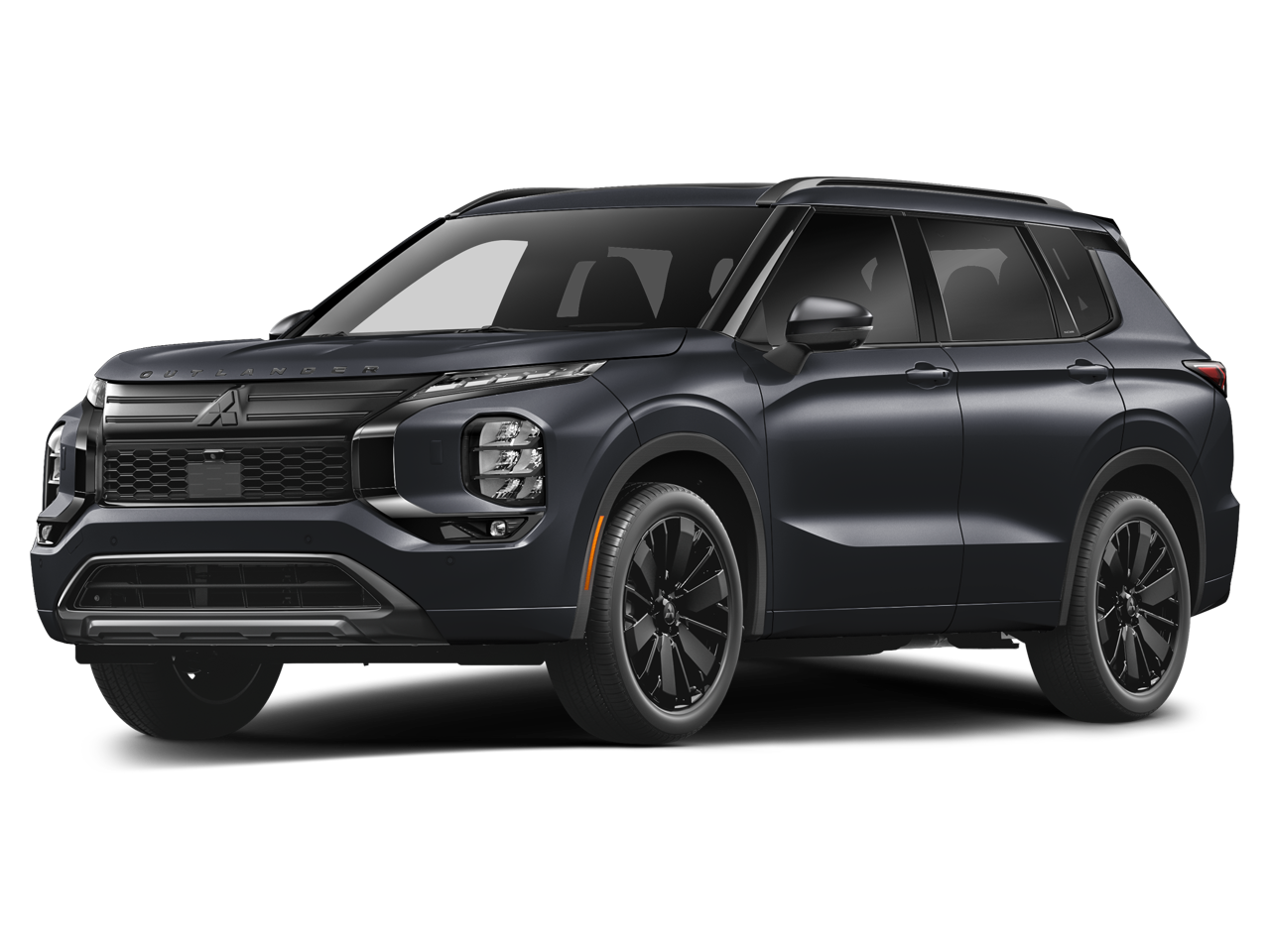 2026 Mitsubishi Outlander Black Edition in Graphite Gray/Black Roof — front three-quarter view