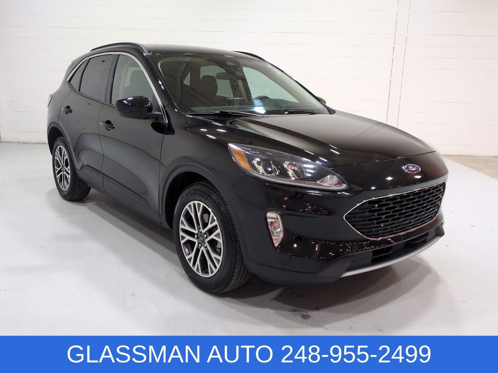 2020 Ford Escape SEL in Black Metallic — front three-quarter view
