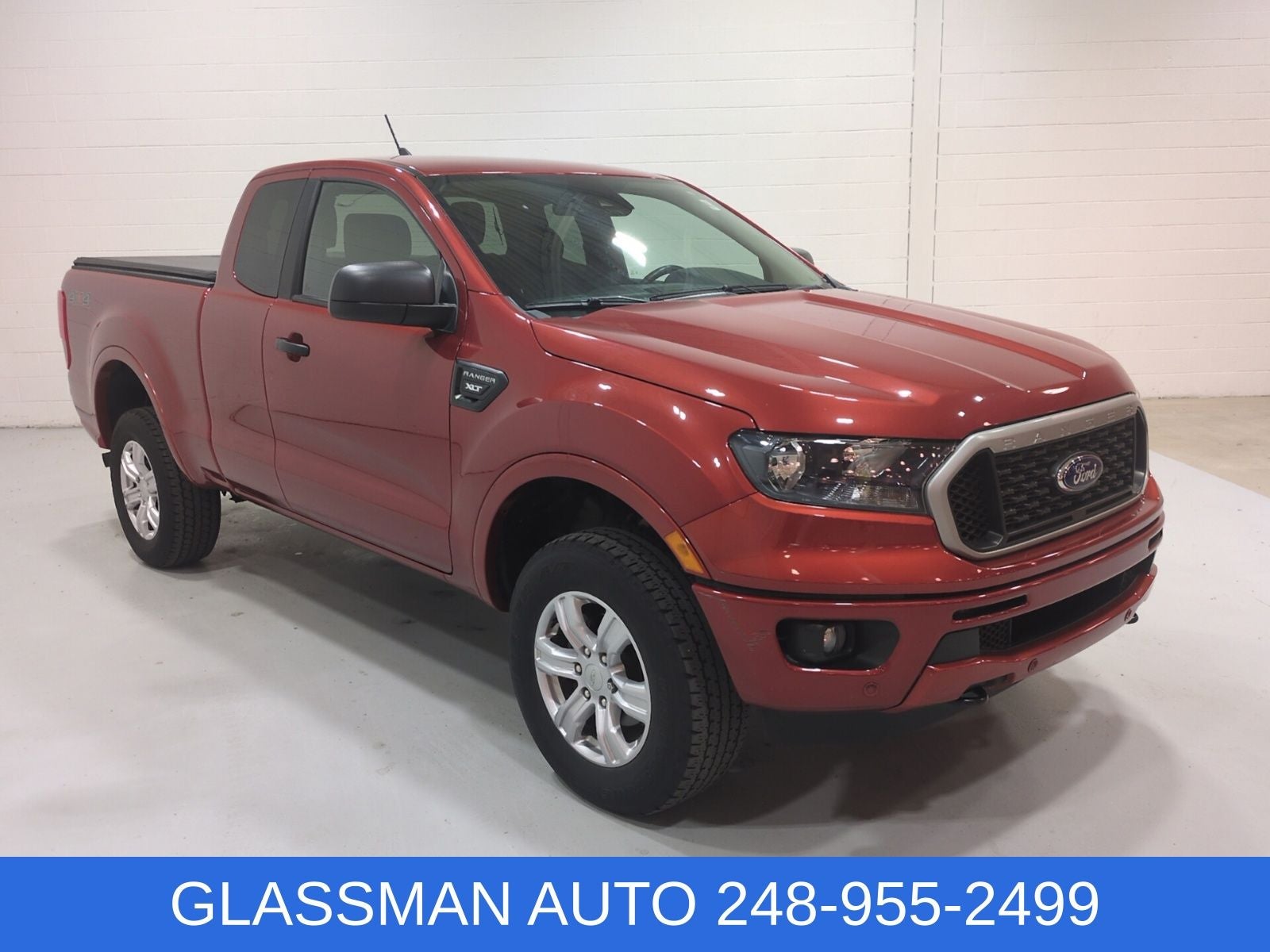 2019 Ford Ranger XLT in Chili Pepper Red — front three-quarter view