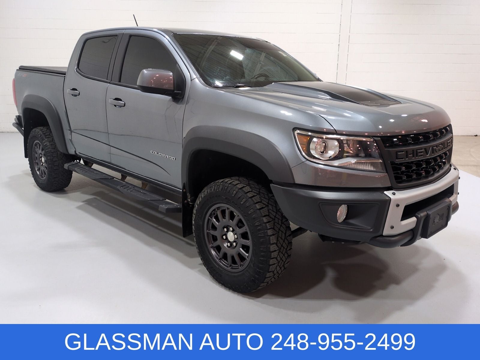 2022 Chevrolet Colorado ZR2 in Satin Steel Metallic — front three-quarter view
