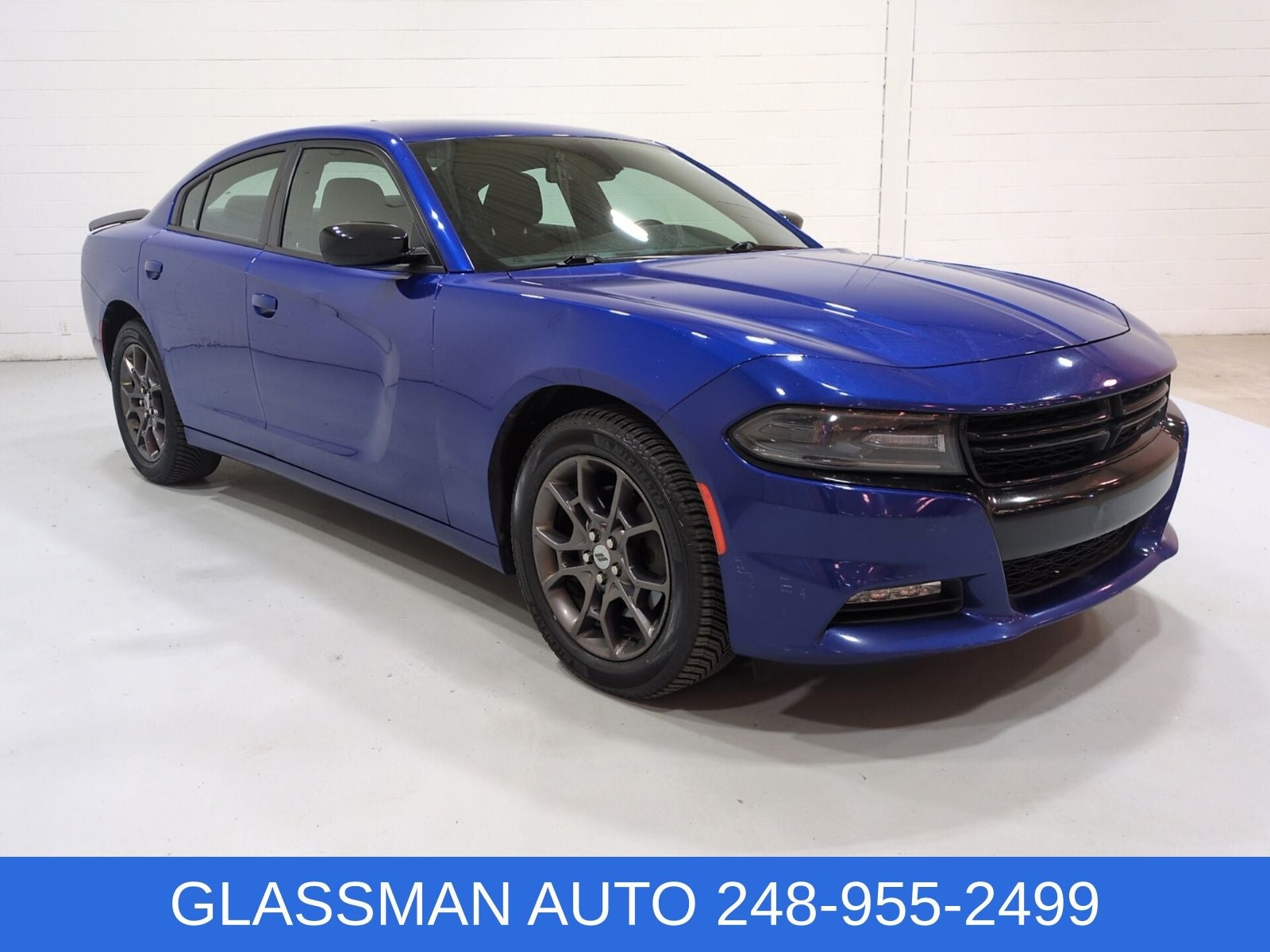 2018 Dodge Charger GT in Indigo Blue — front three-quarter view
