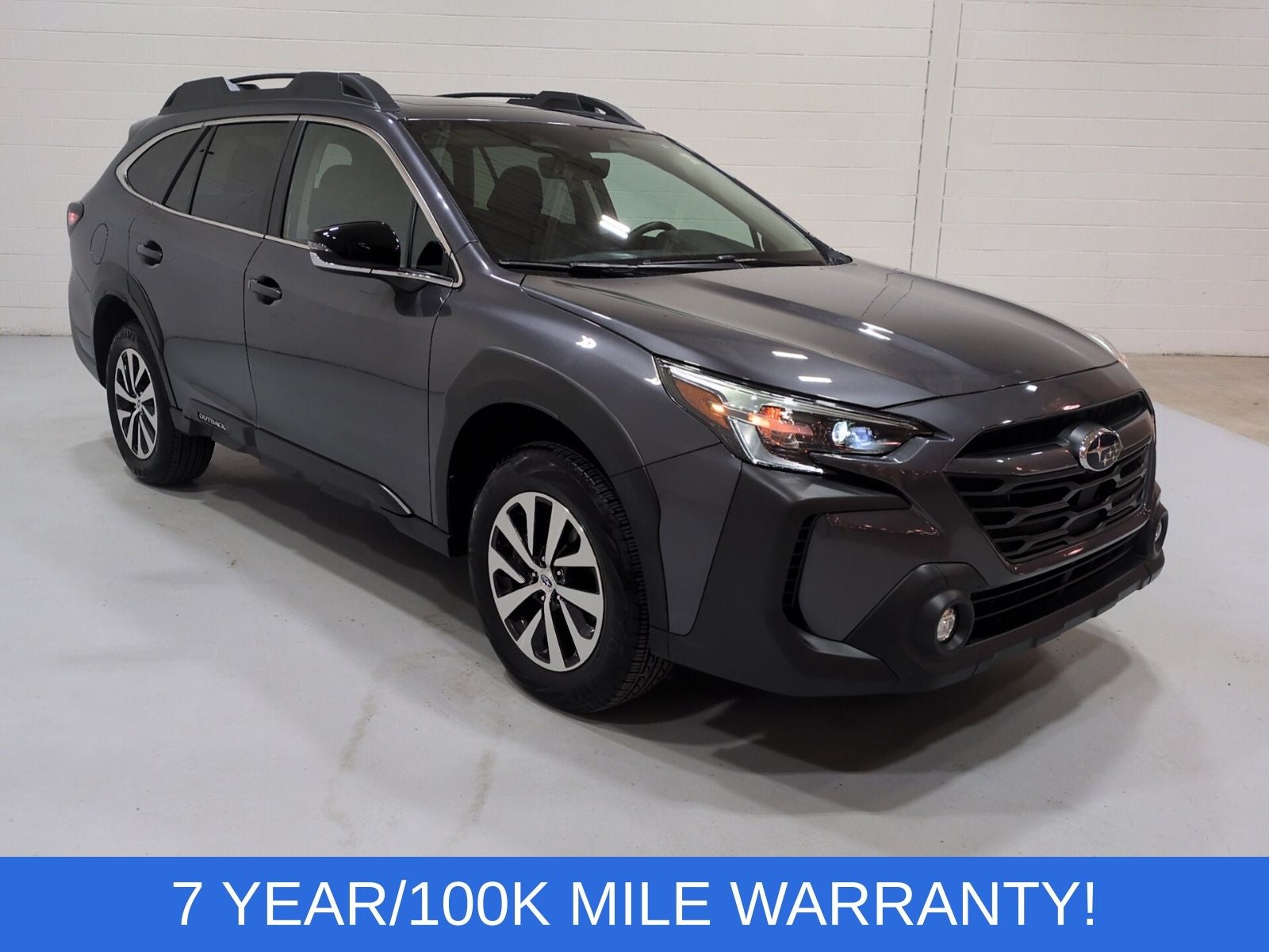 2025 Subaru Outback Premium in Magnetite Gray Metallic — front three-quarter view