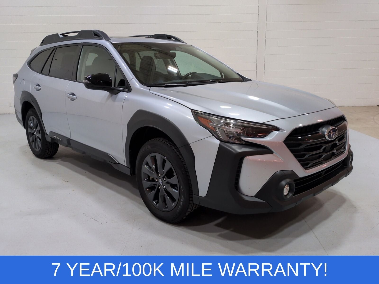 2024 Subaru Outback Onyx Edition in Ice Silver Metallic — front three-quarter view