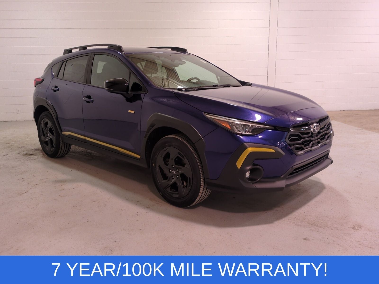2024 Subaru Crosstrek Sport in Sapphire Blue Pearl — front three-quarter view
