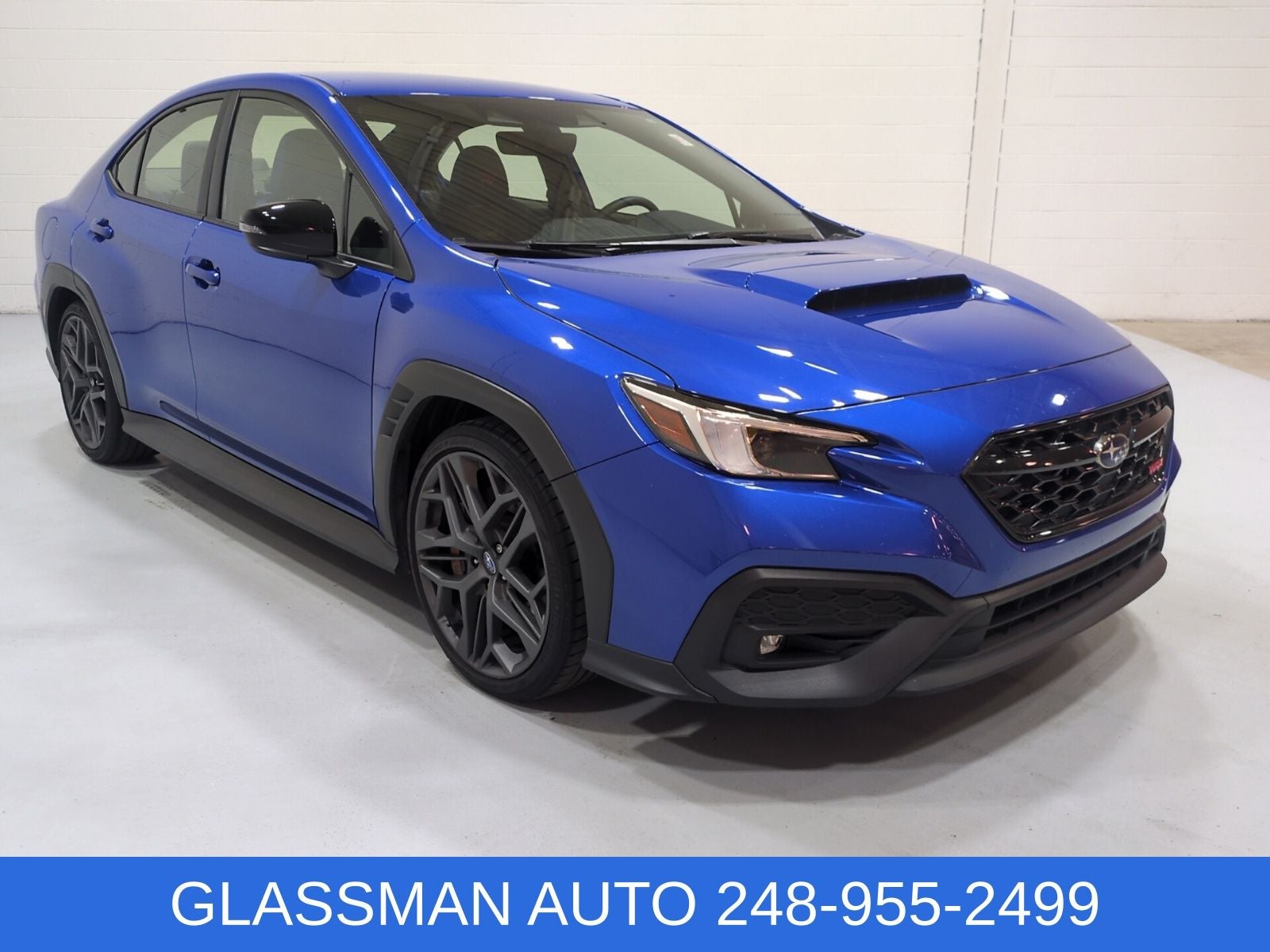 2025 Subaru WRX tS in Wr Blue Pearl — front three-quarter view