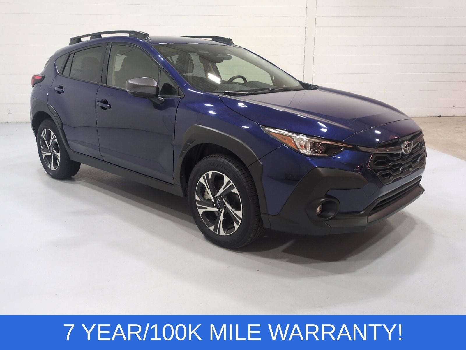 2025 Subaru Crosstrek Premium in Sapphire Blue Pearl — front three-quarter view