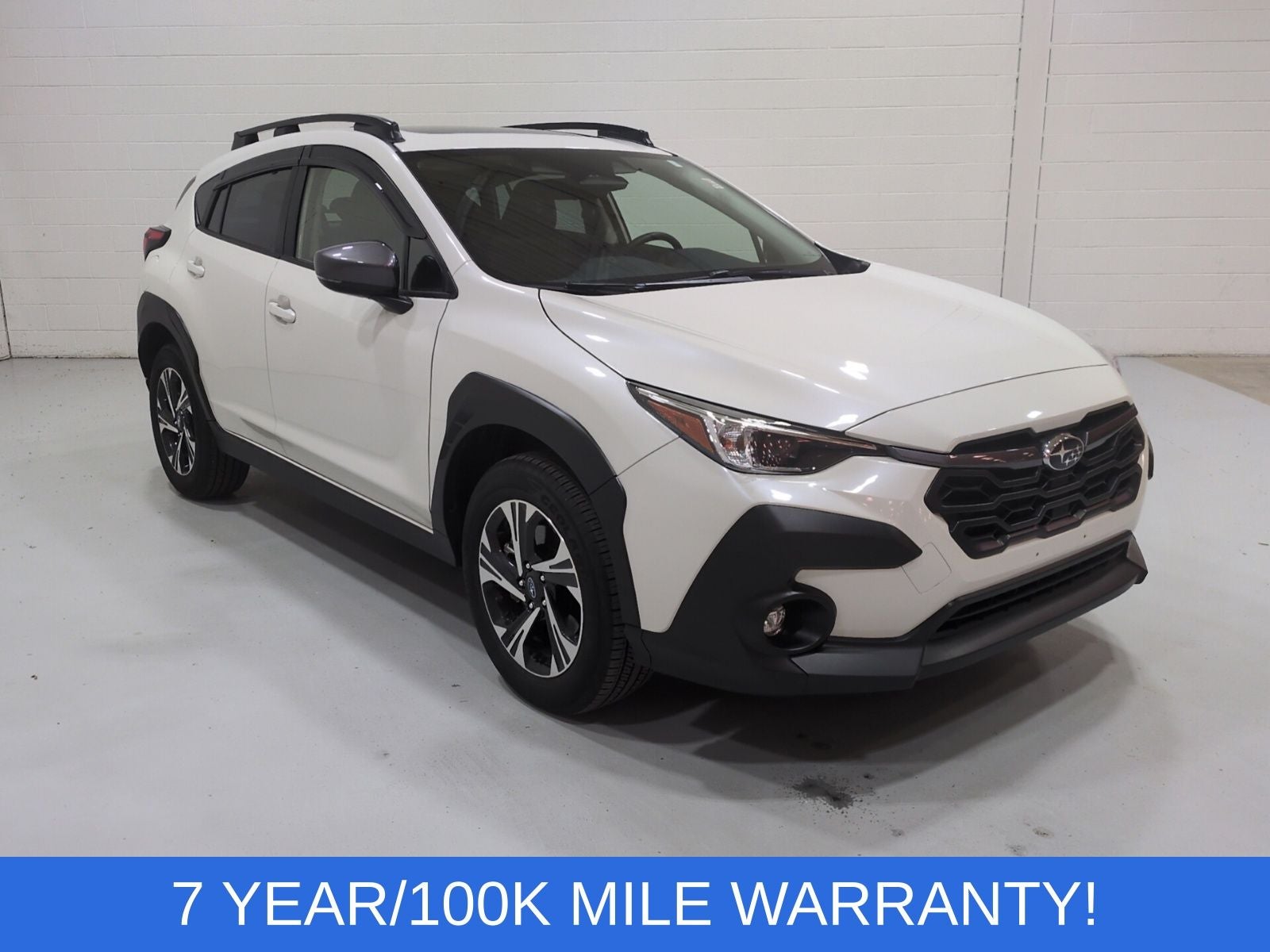 2025 Subaru Crosstrek Premium in Crystal White Pearl — front three-quarter view