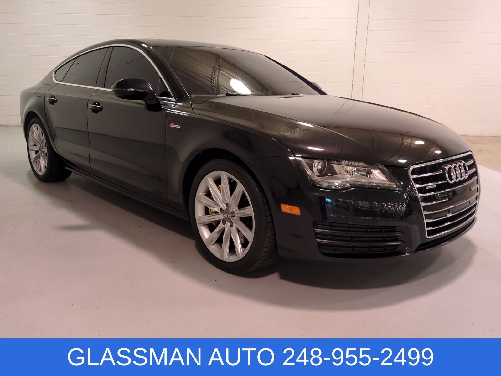 2014 Audi A7 3.0T Premium Plus quattro in Phantom Black Pearl — front three-quarter view